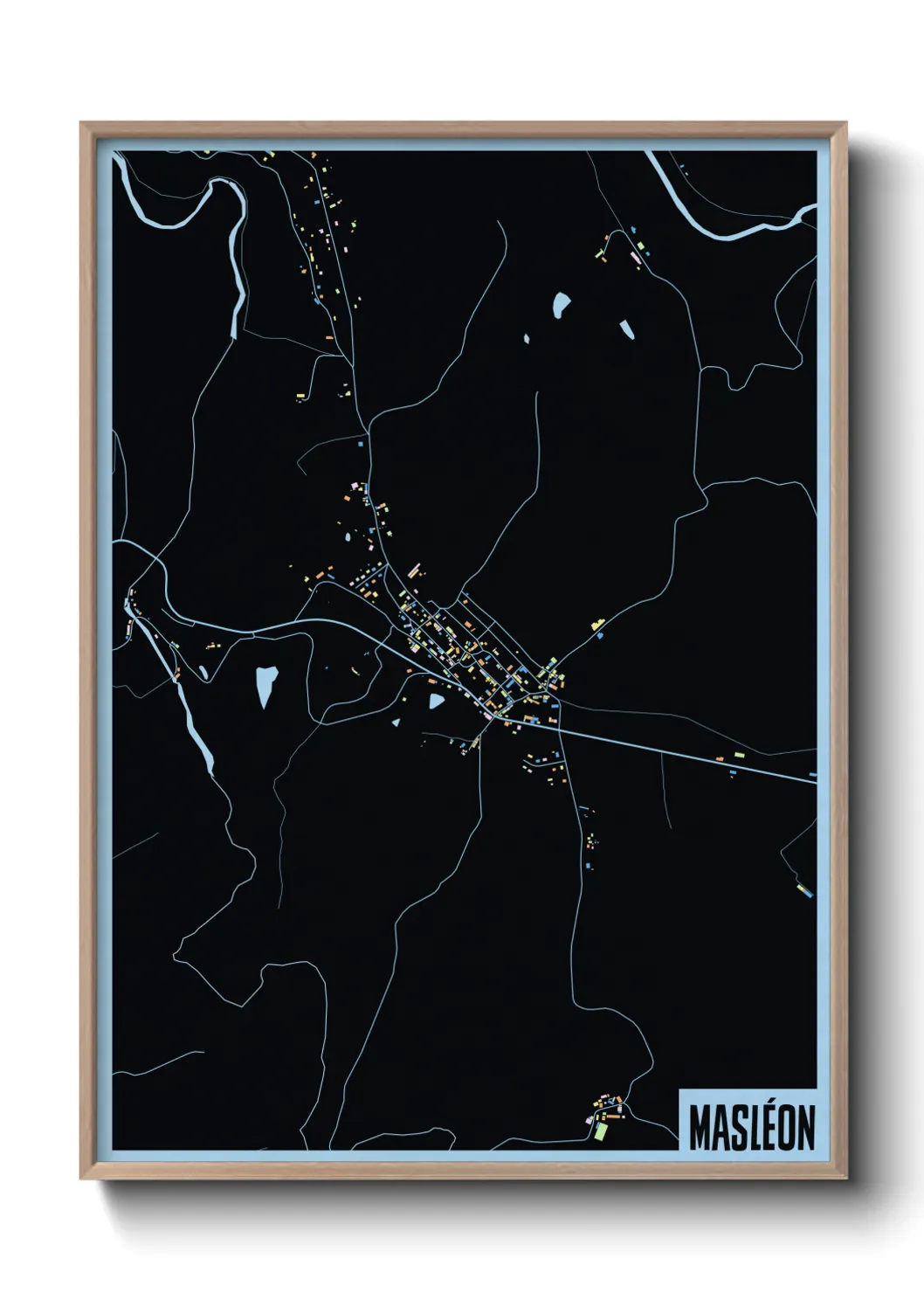 Une affiche de carte sur Masléon