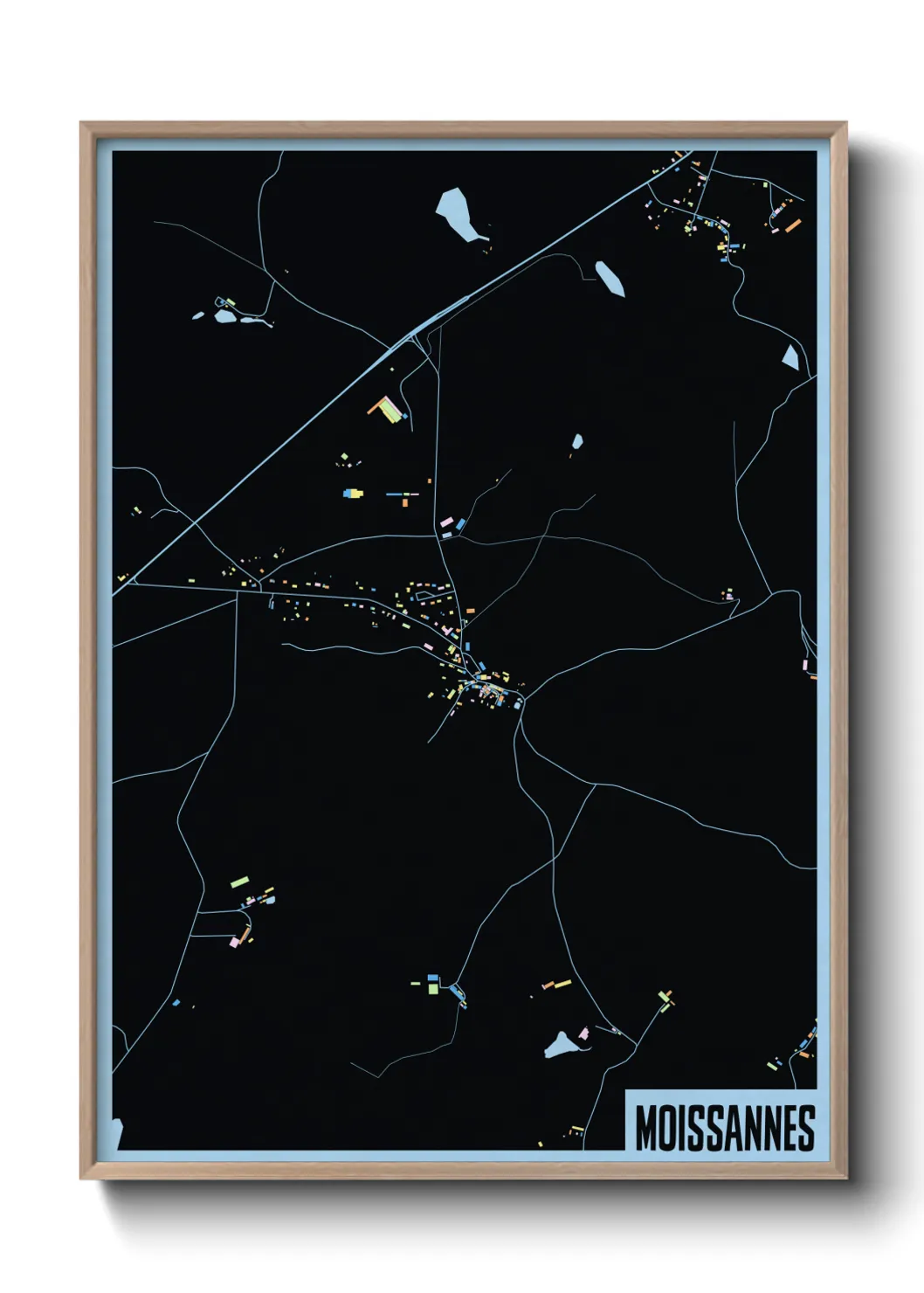 Une affiche de carte sur Moissannes