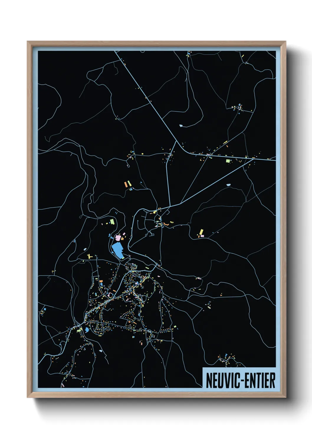 Une affiche de carte sur Neuvic-Entier