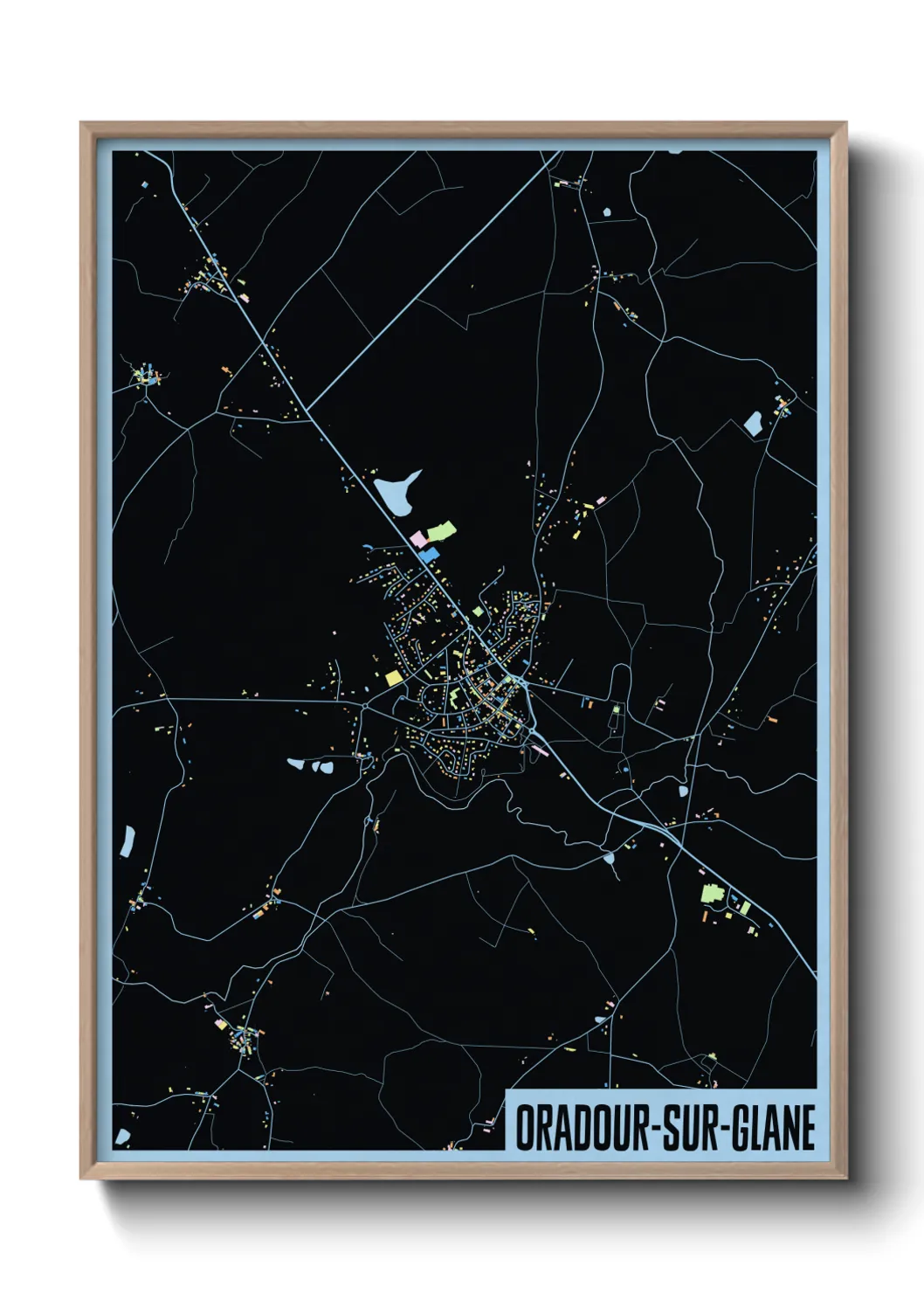 Une affiche de carte sur Oradour-sur-Glane