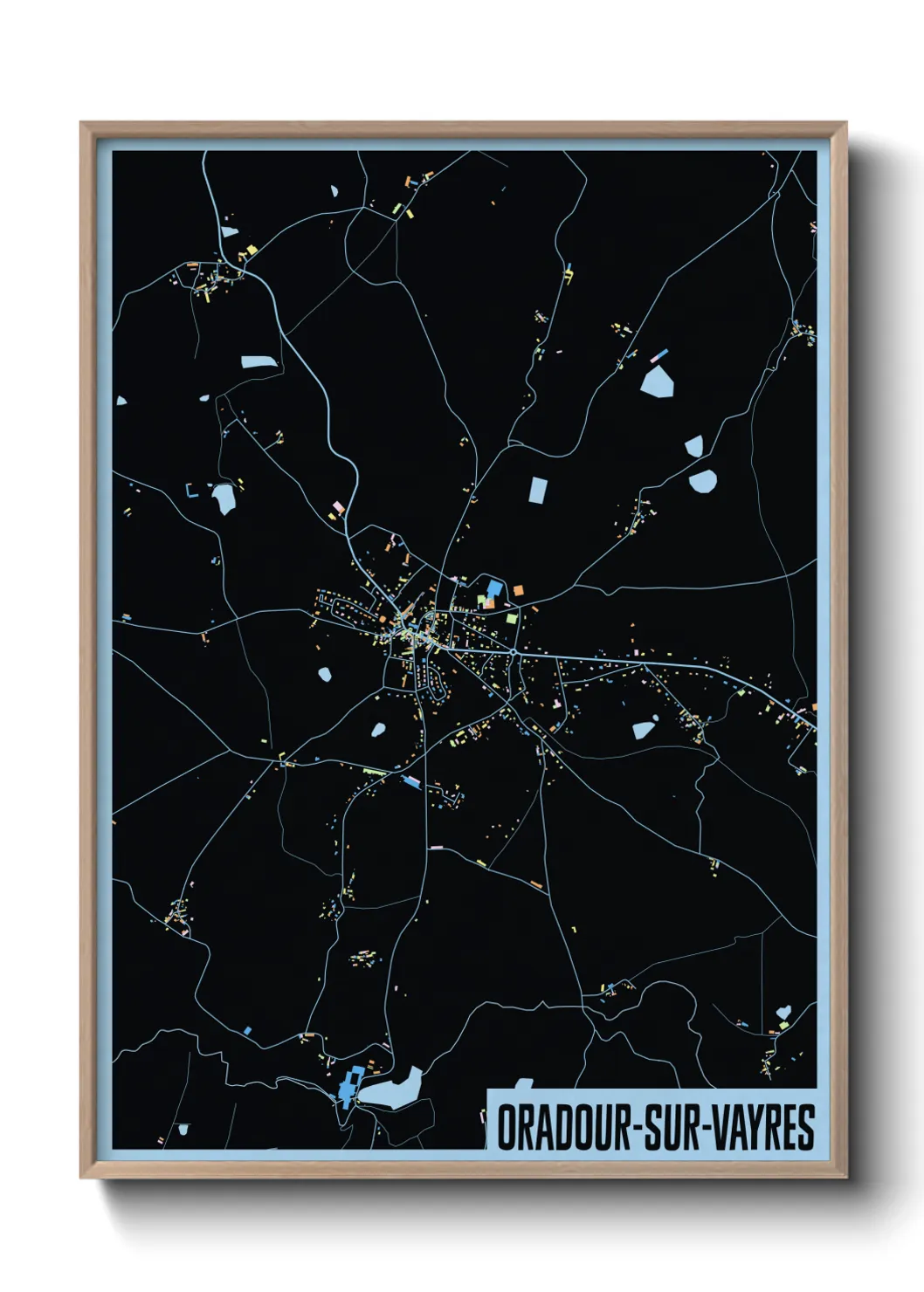 Une affiche de carte sur Oradour-sur-Vayres