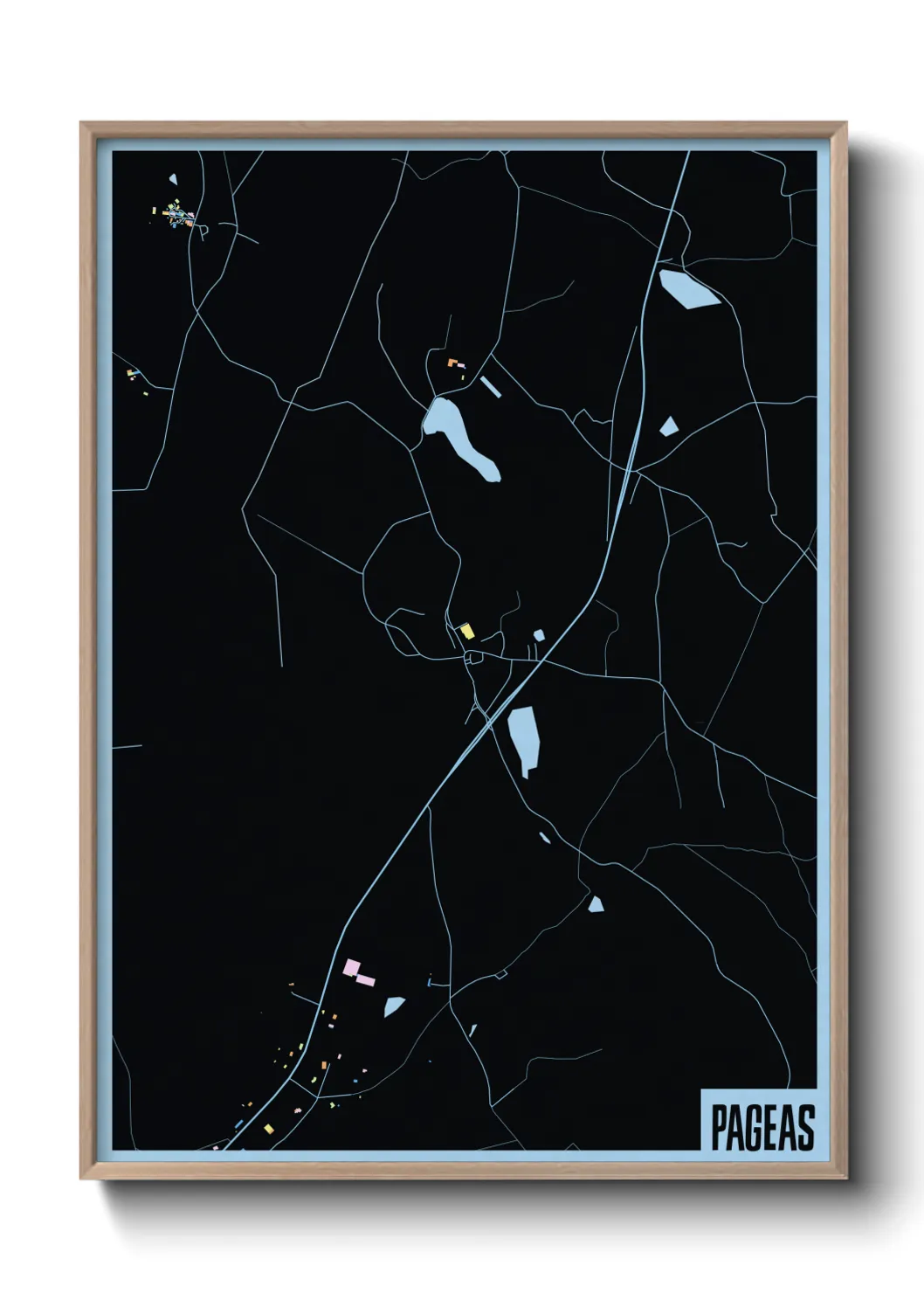 Une affiche de carte sur Pageas