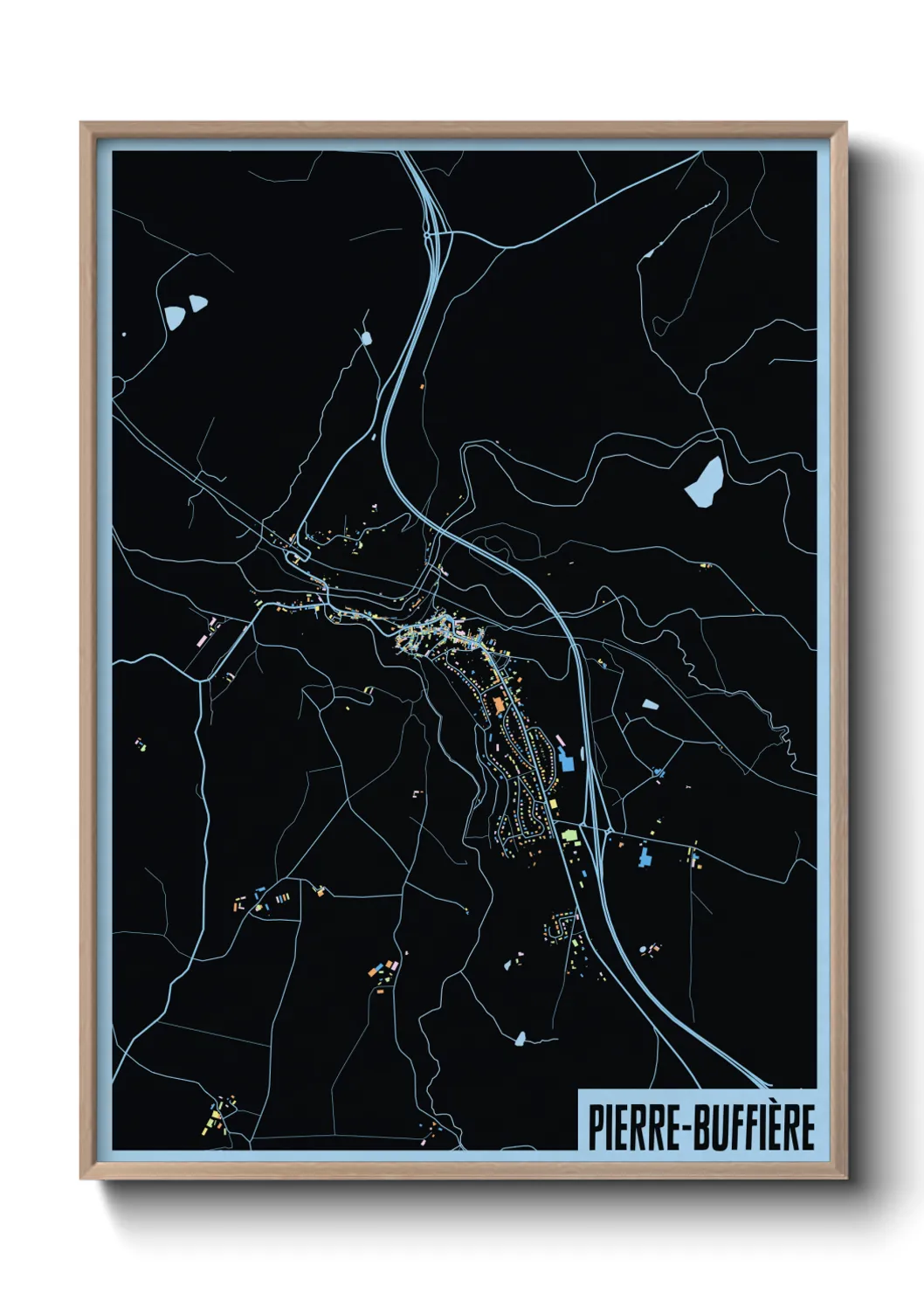 Une affiche de carte sur Pierre-Buffière