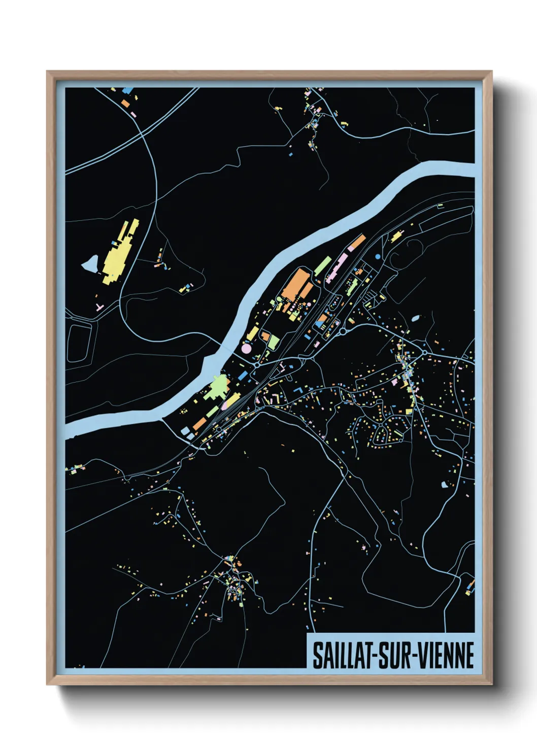 Un poster carteSaillat-sur-Vienne