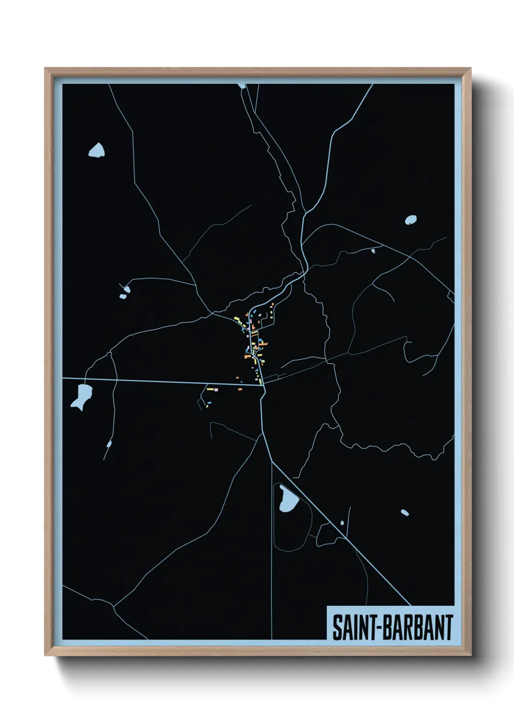 Une affiche de carte sur Saint-Barbant