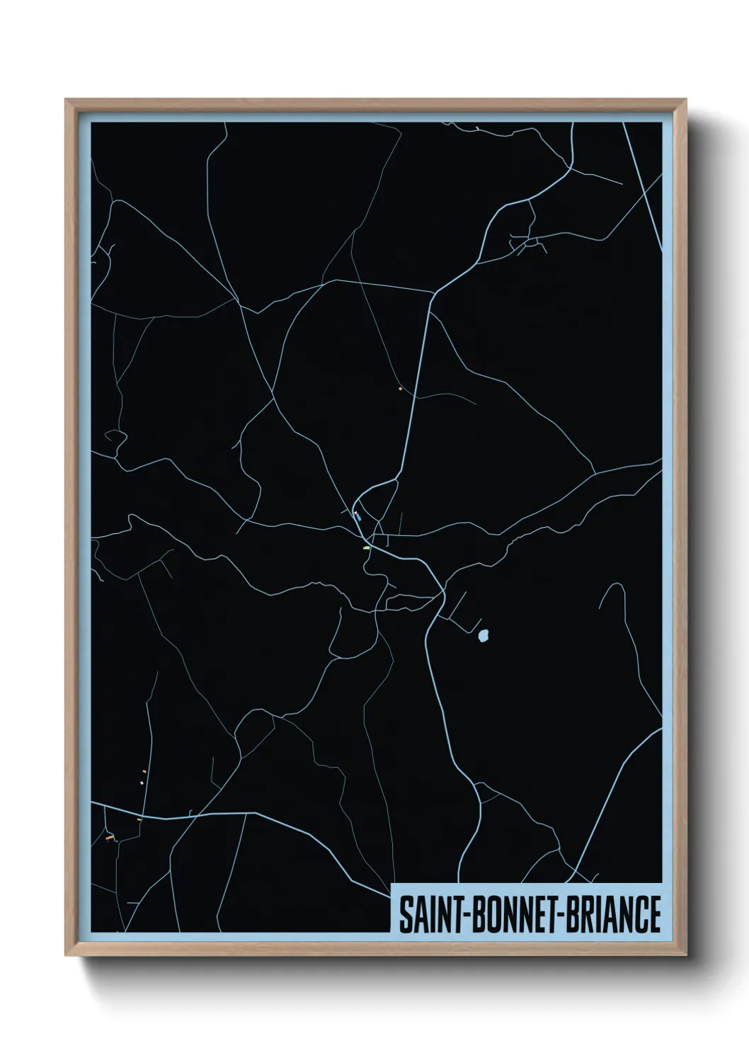 Une affiche de carte sur Saint-Bonnet-Briance