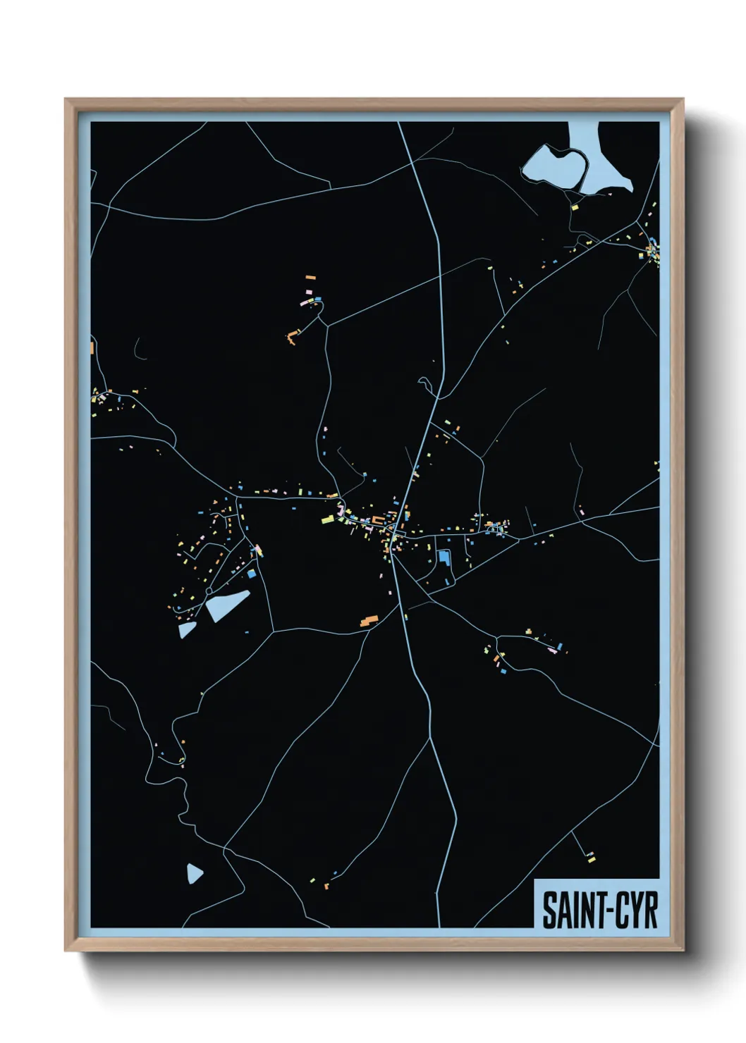 Une affiche de carte sur Saint-Cyr