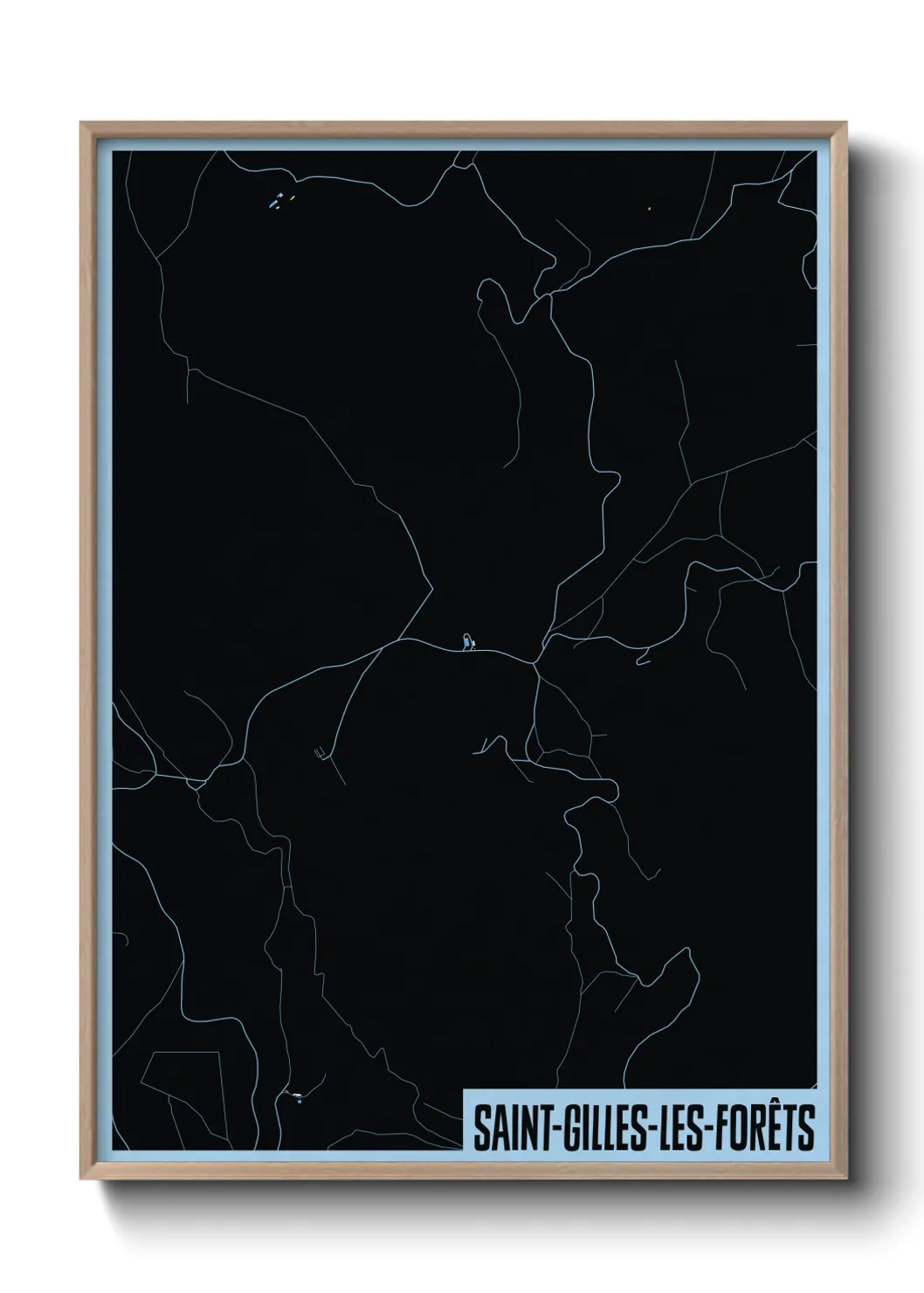 Une affiche de carte sur Saint-Gilles-les-Forêts