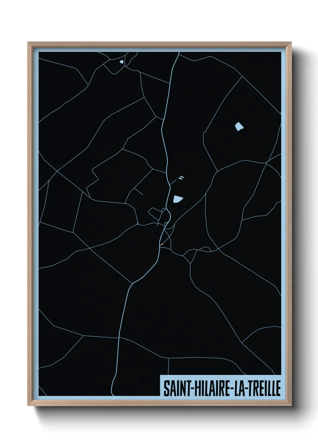 Une affiche de carte sur Saint-Hilaire-la-Treille