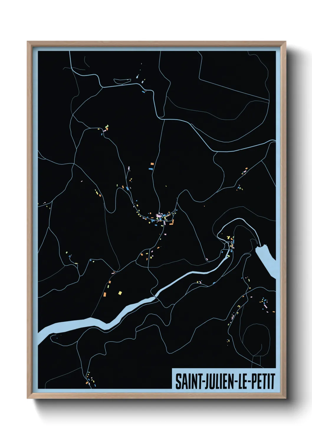 Une affiche de carte sur Saint-Julien-le-Petit