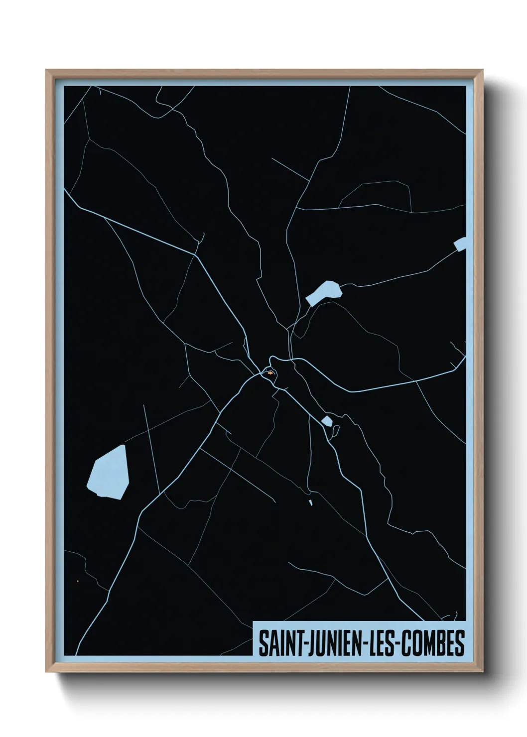 Une affiche de carte sur Saint-Junien-les-Combes