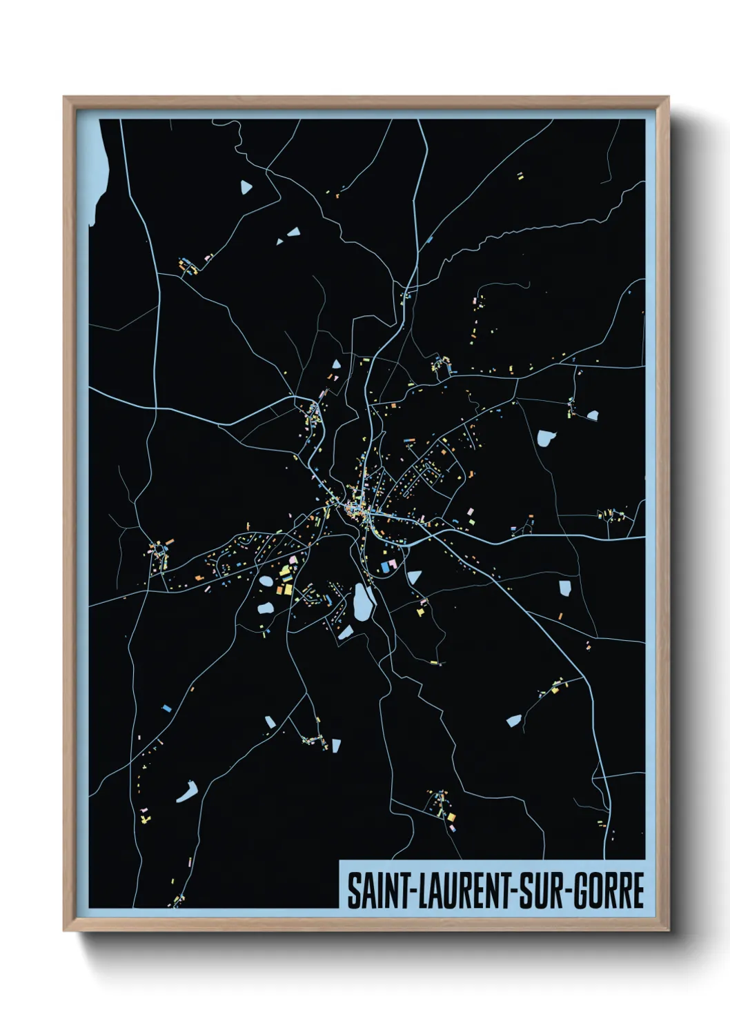 Une affiche de carte sur Saint-Laurent-sur-Gorre