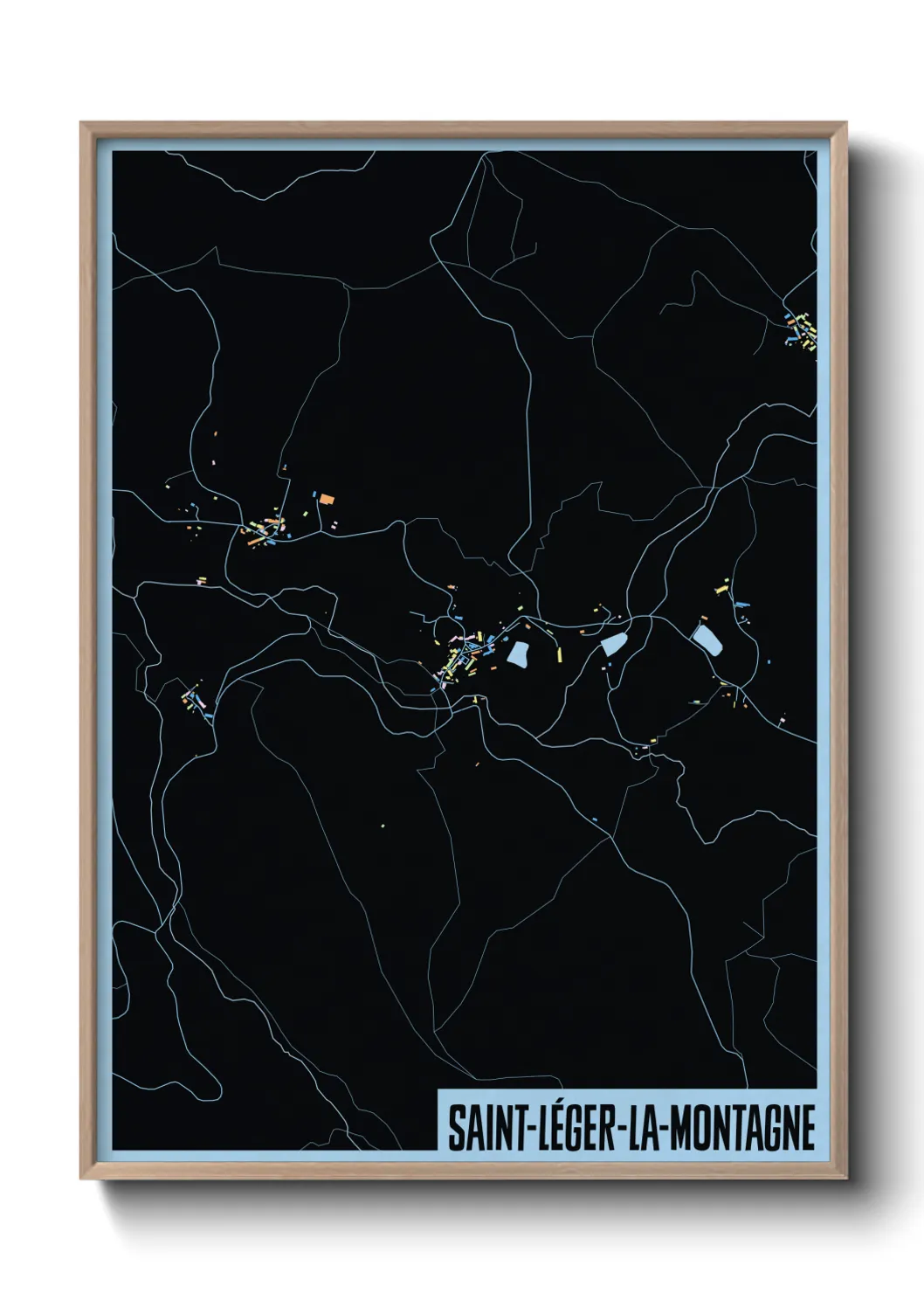 Une affiche de carte sur Saint-Léger-la-Montagne