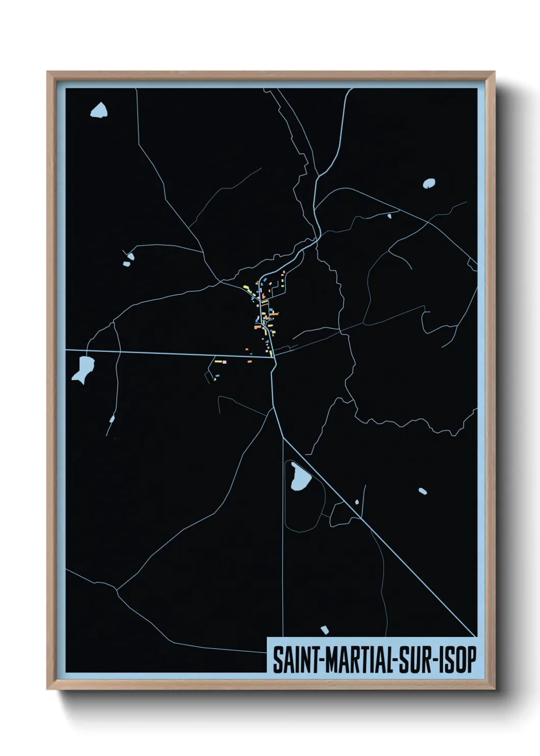 Une affiche de carte sur Saint-Martial-sur-Isop