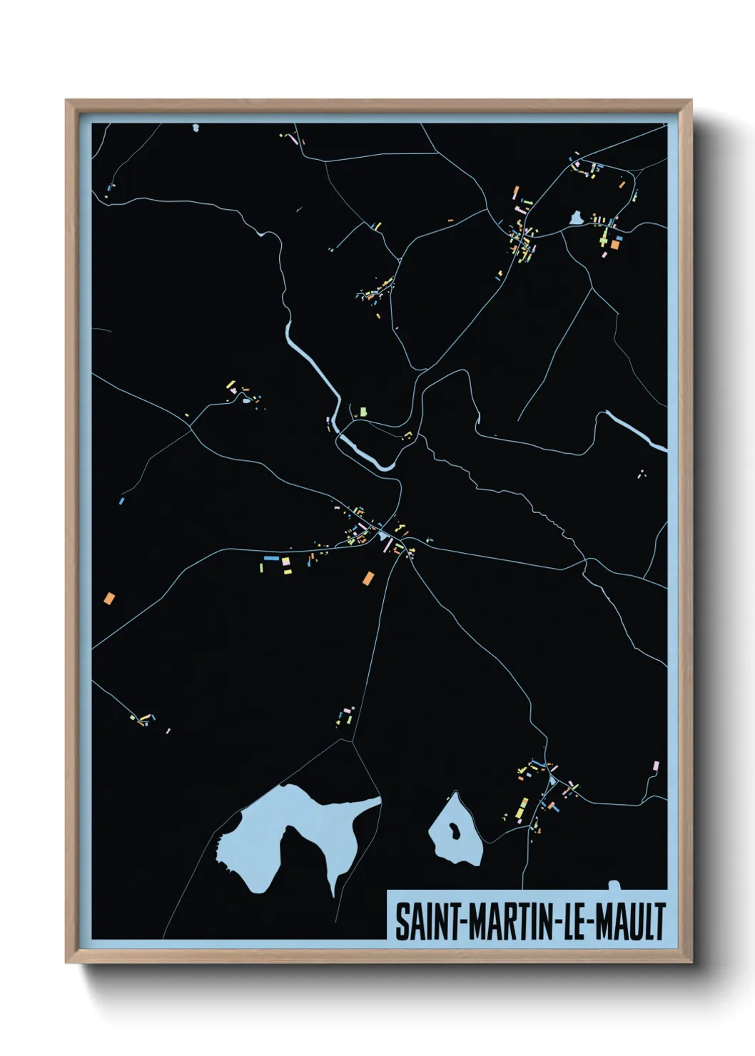 Une affiche de carte sur Saint-Martin-le-Mault