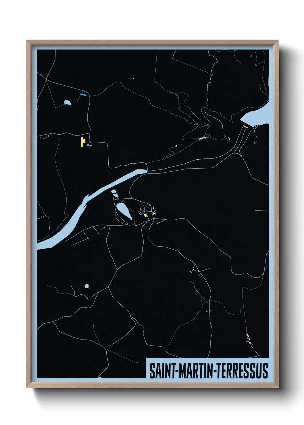 Une affiche de carte sur Saint-Martin-Terressus