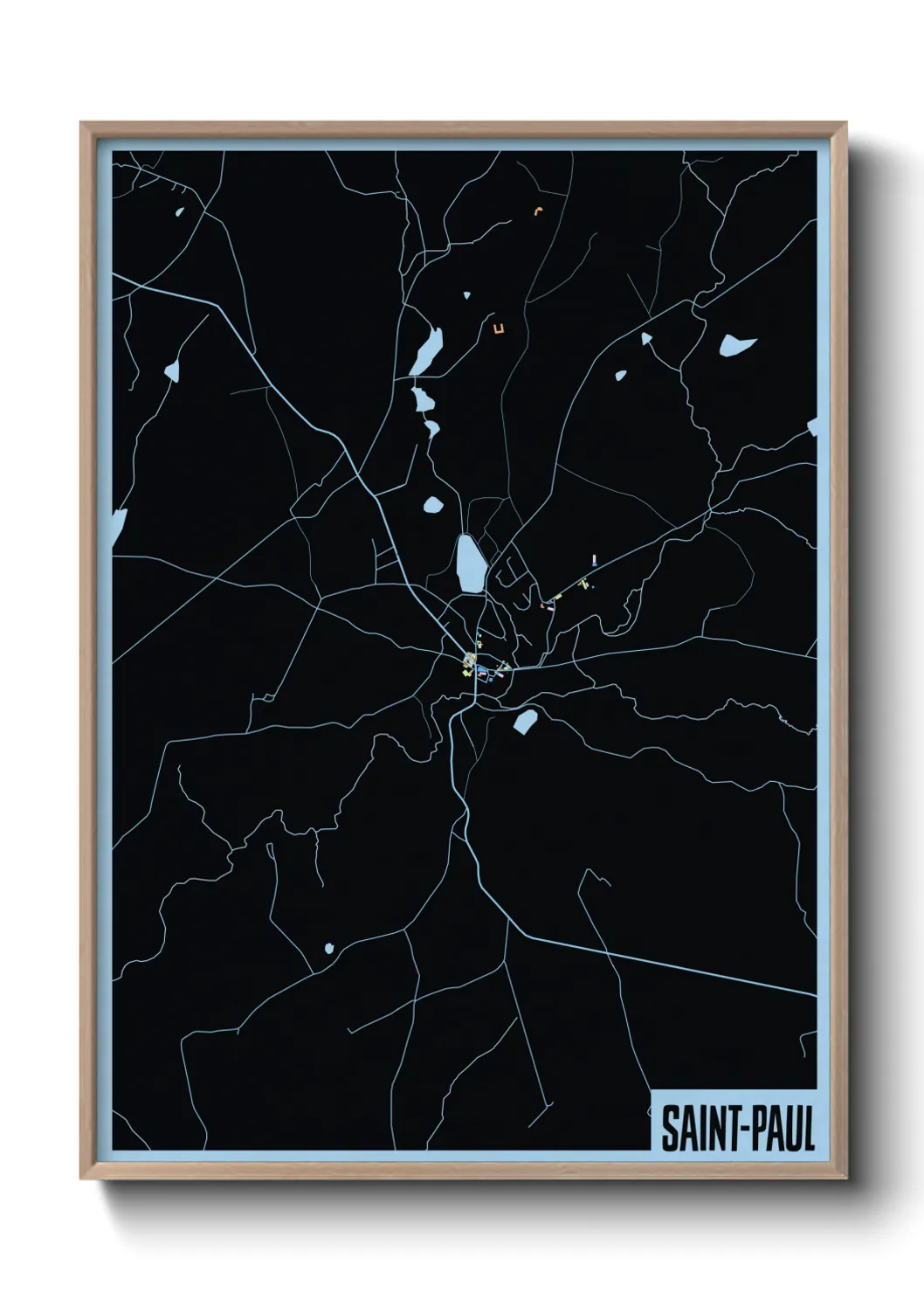 Une affiche de carte sur Saint-Paul