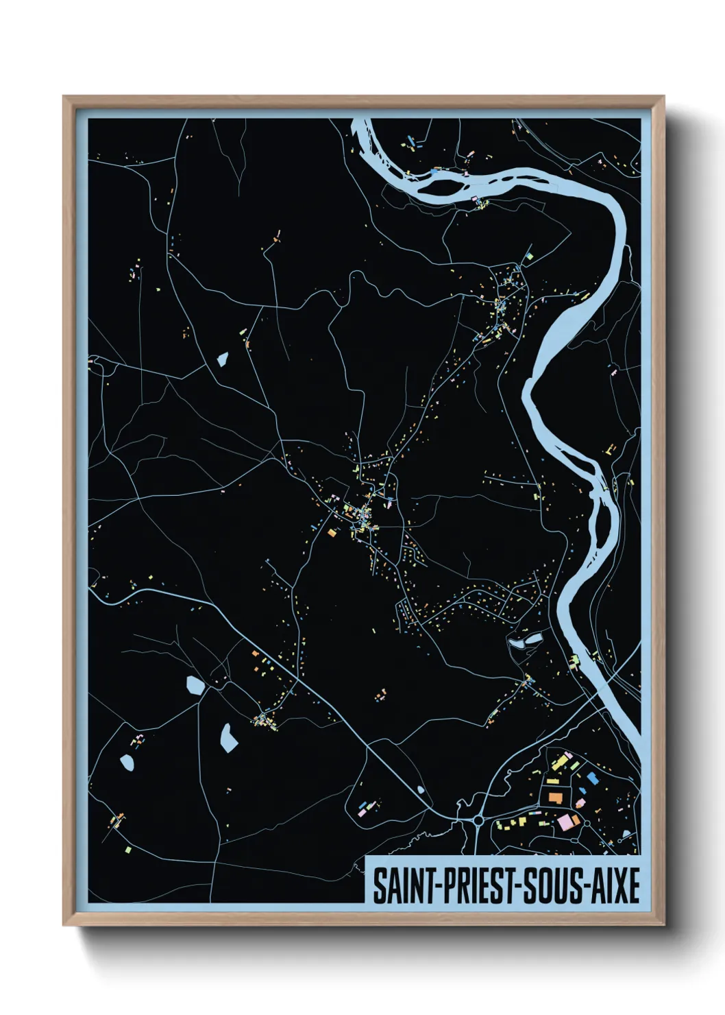 Une affiche de carte sur Saint-Priest-sous-Aixe