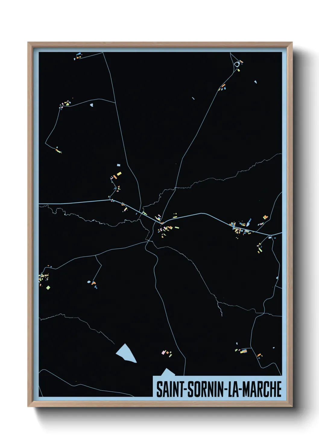 Une affiche de carte sur Saint-Sornin-la-Marche