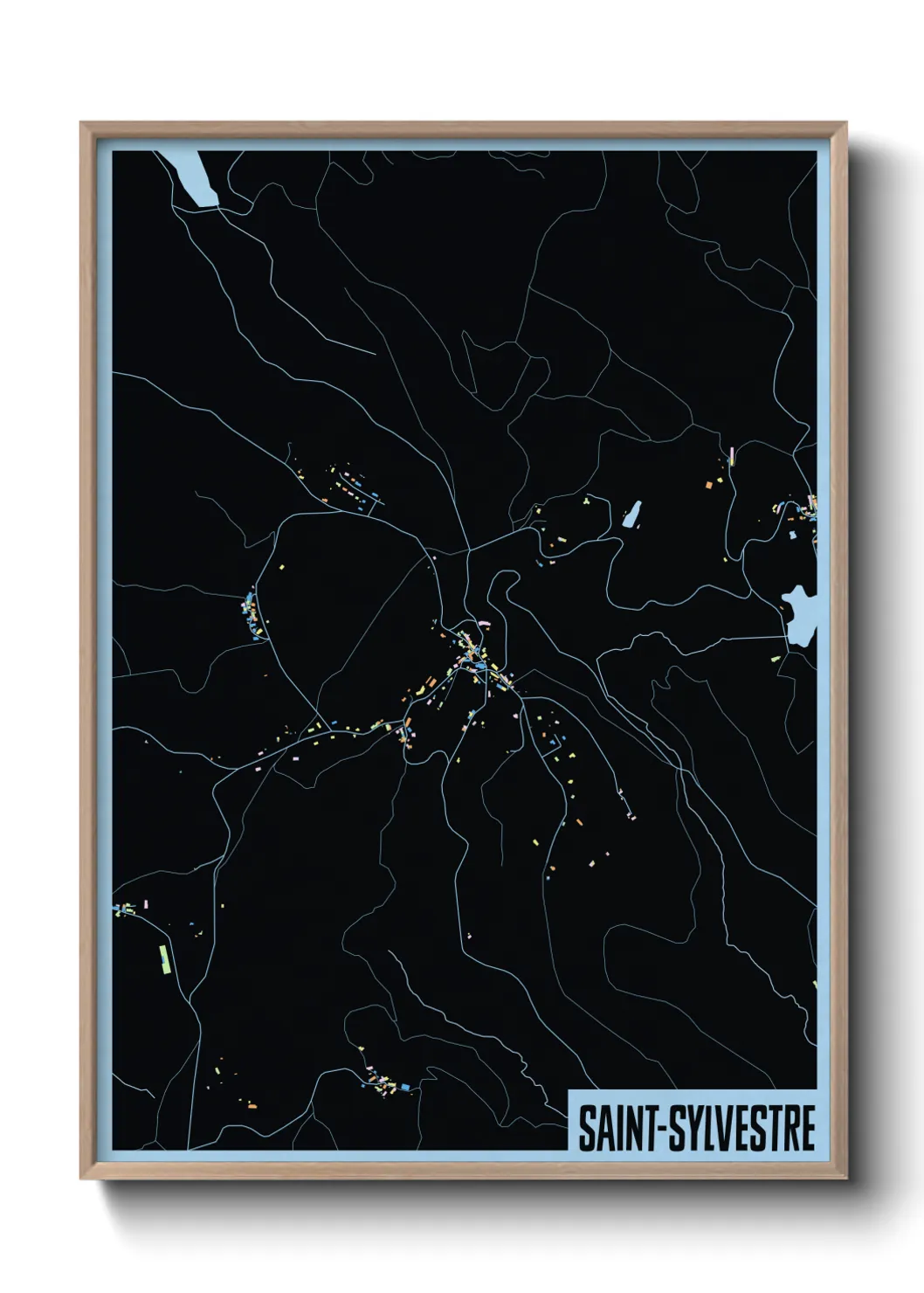 Une affiche de carte sur Saint-Sylvestre