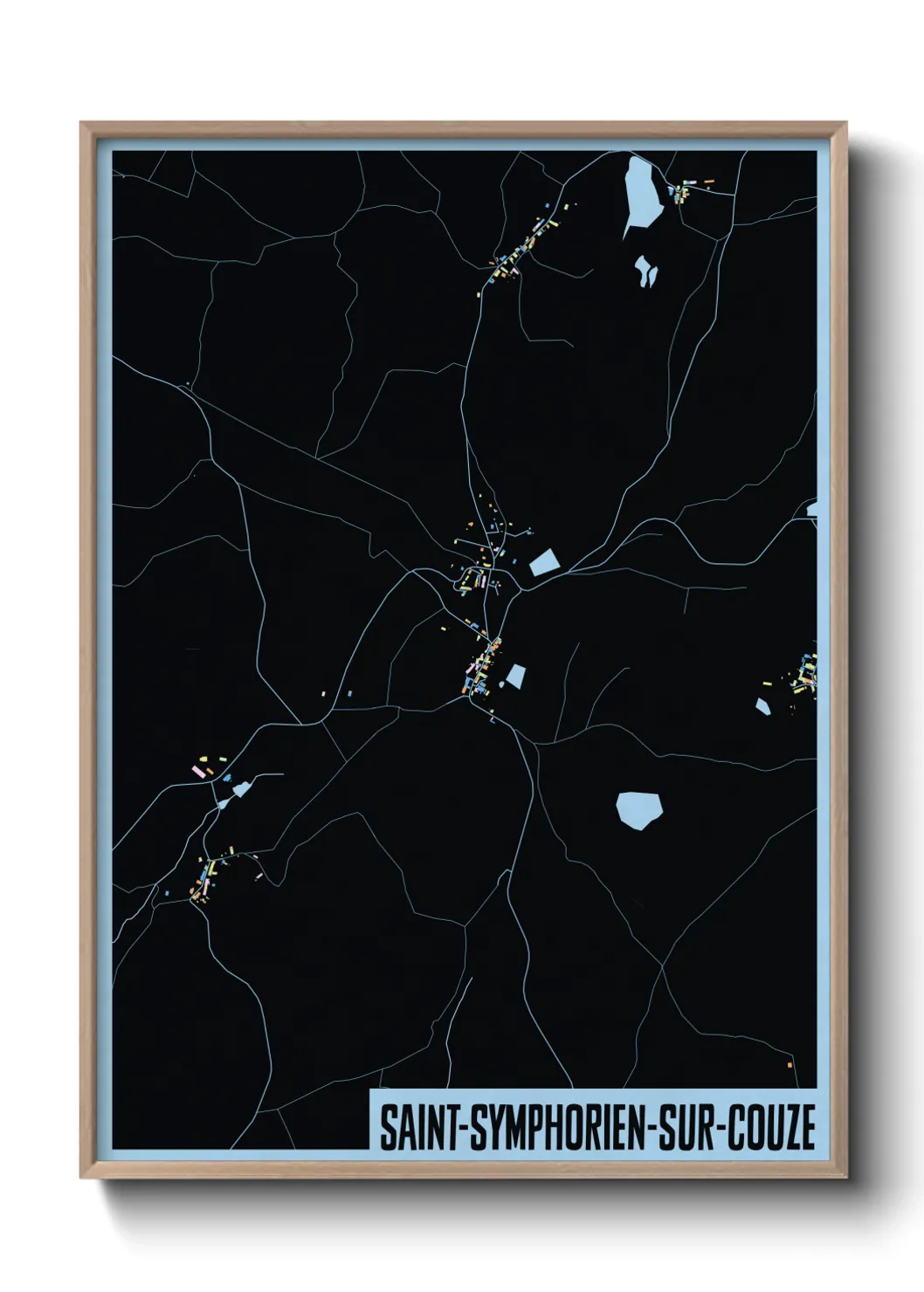 Une affiche de carte sur Saint-Symphorien-sur-Couze