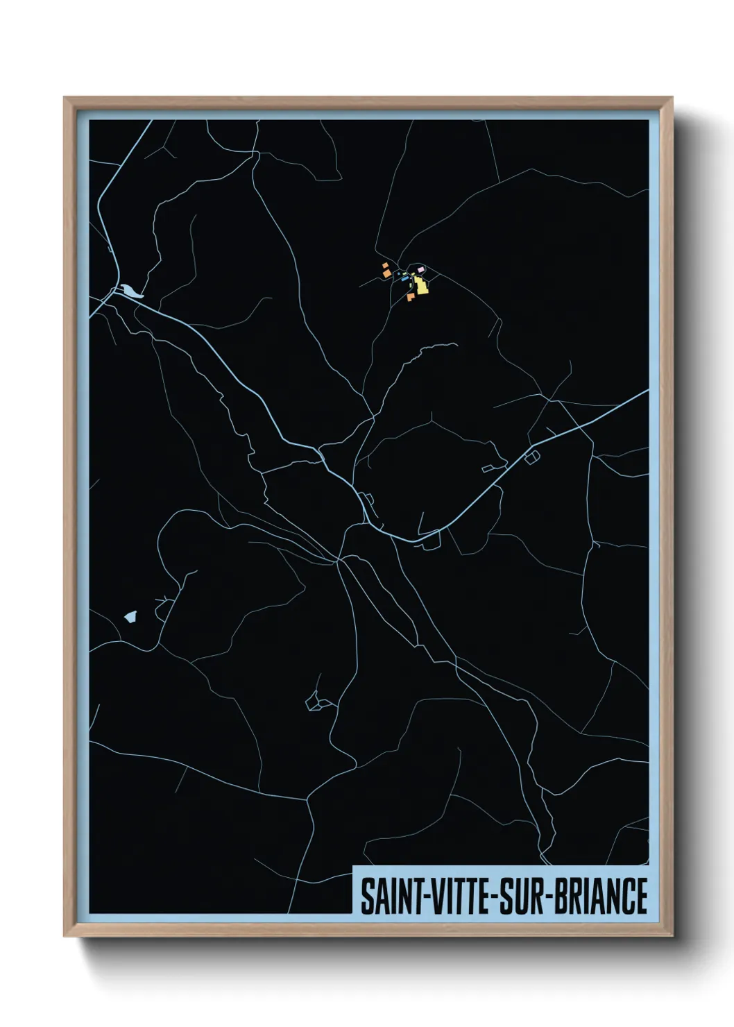 Une affiche de carte sur Saint-Vitte-sur-Briance