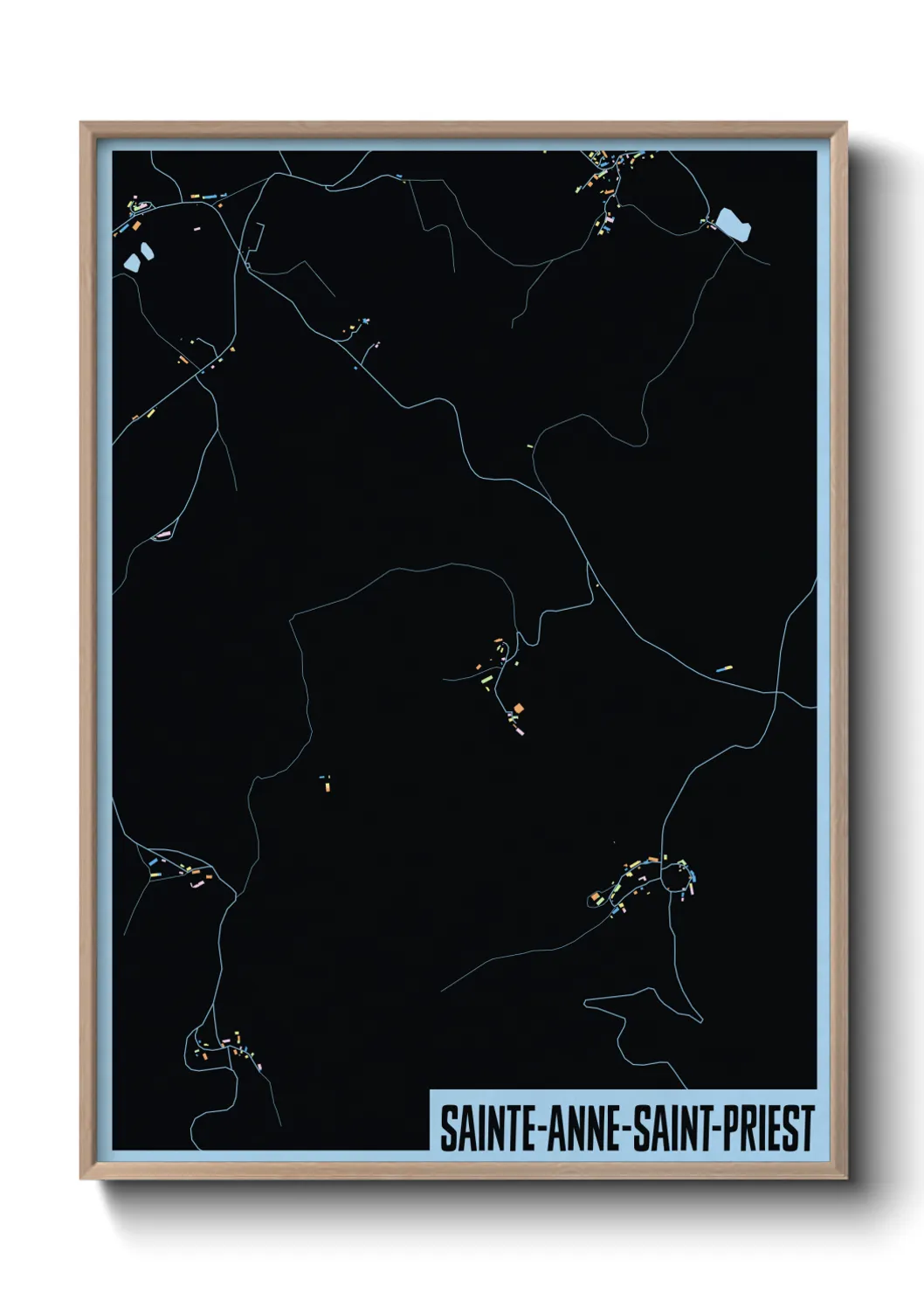 Une affiche de carte sur Sainte-Anne-Saint-Priest