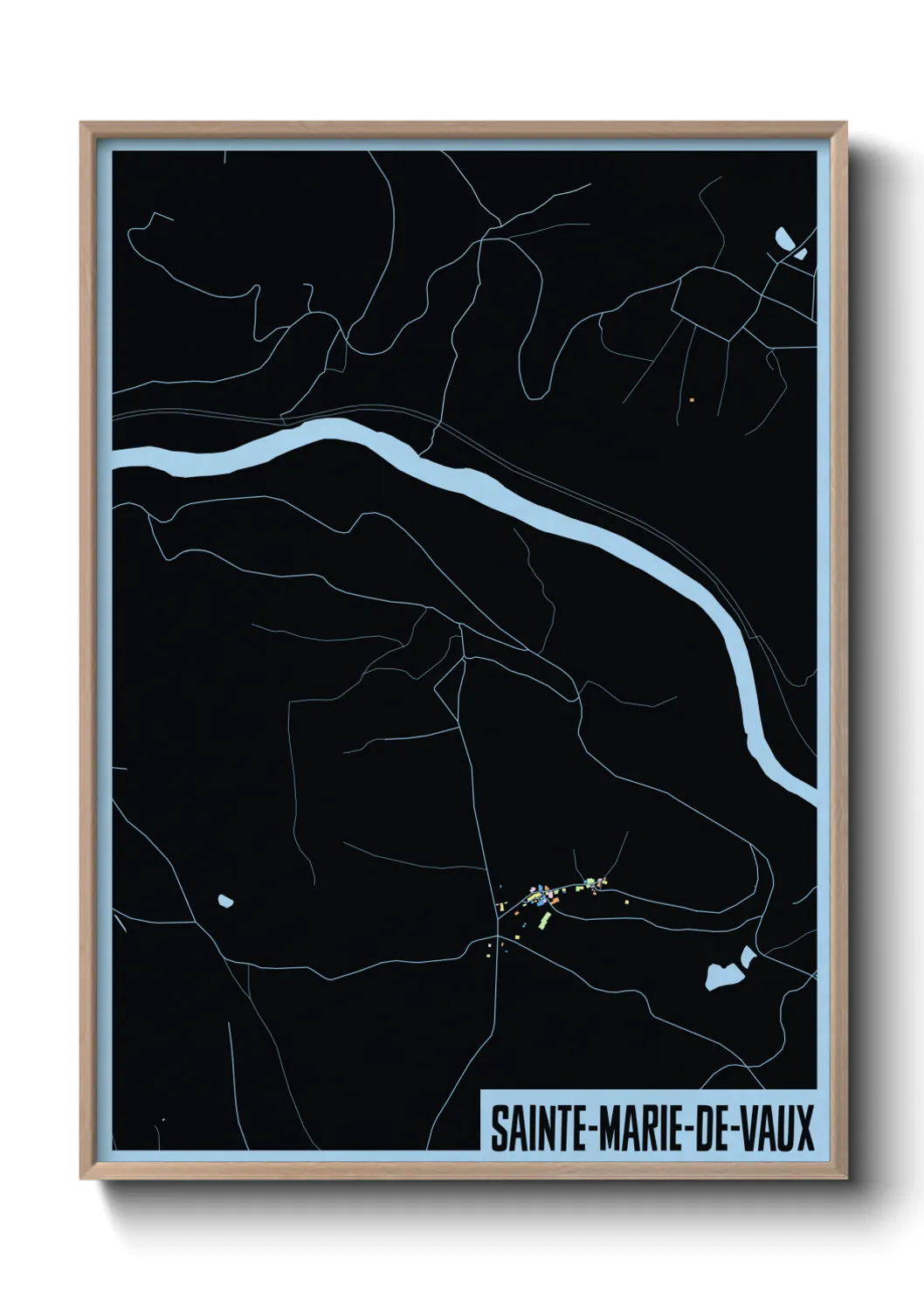 Une affiche de carte sur Sainte-Marie-de-Vaux