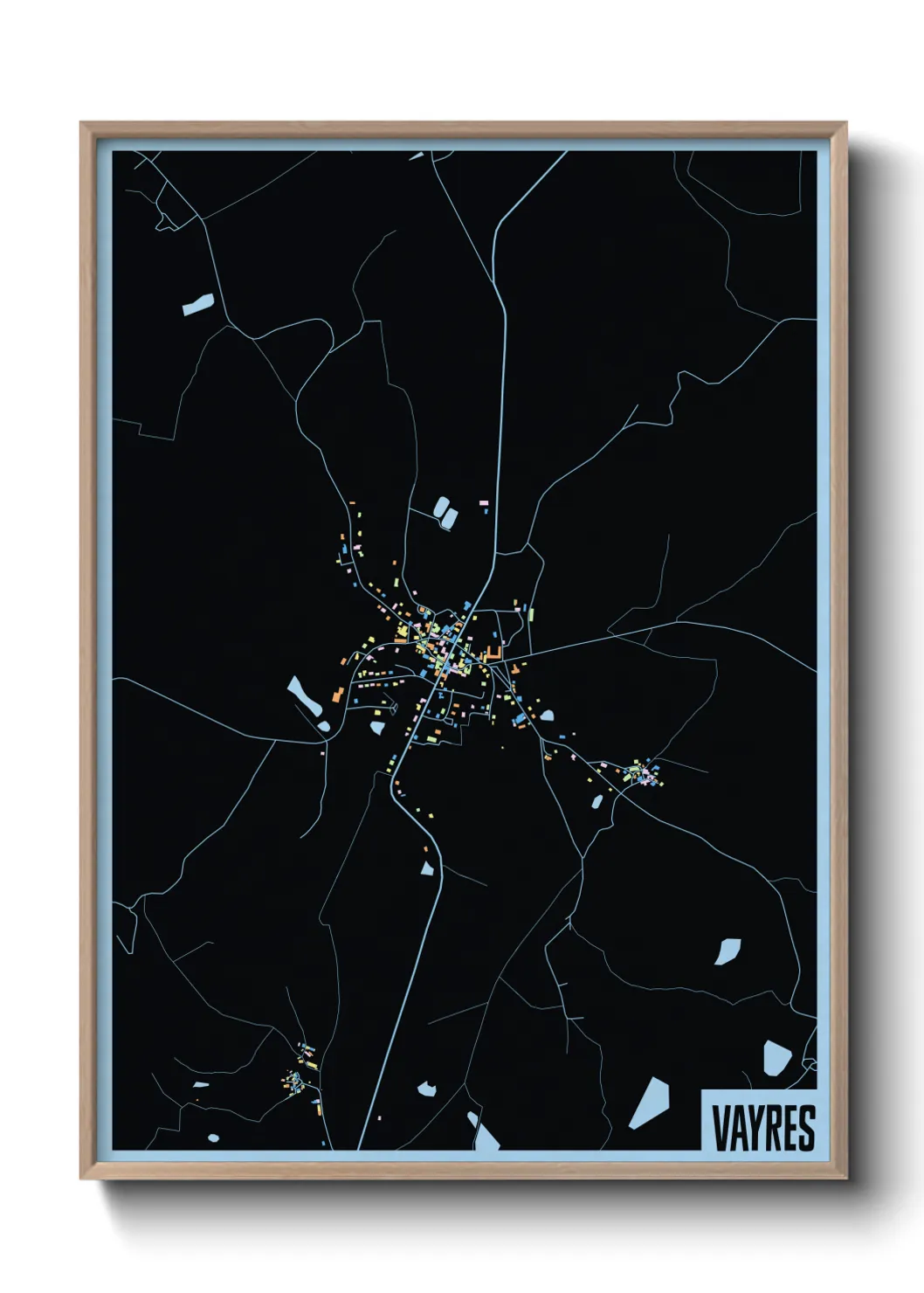 Une affiche de carte sur Vayres