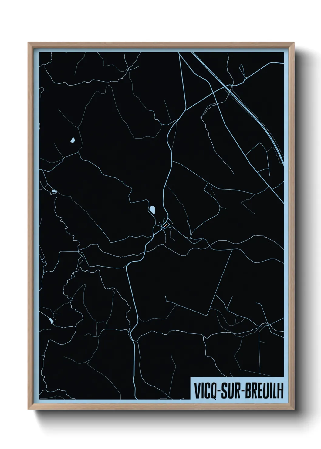 Une affiche de carte sur Vicq-sur-Breuilh