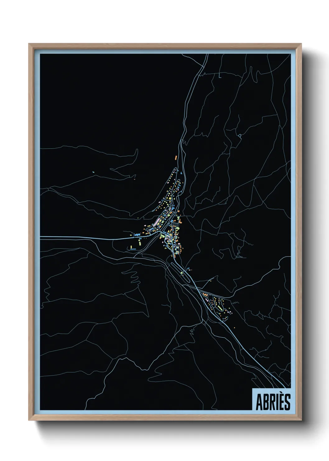 Une affiche de carte sur Abriès