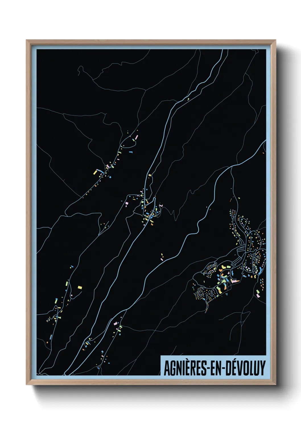 Une affiche de carte sur Agnières-en-Dévoluy