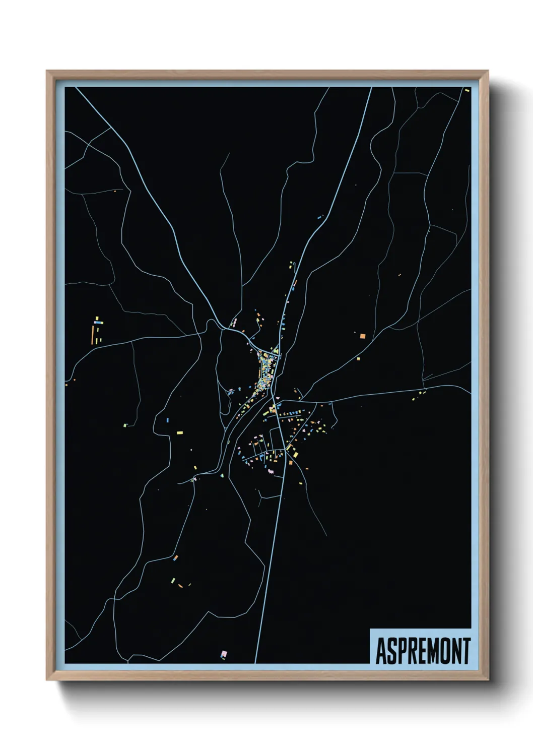 Une affiche de carte sur Aspremont