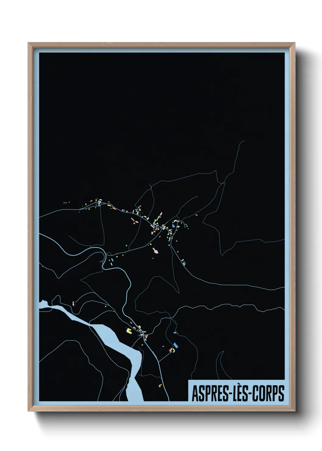 Une affiche de carte sur Aspres-lès-Corps