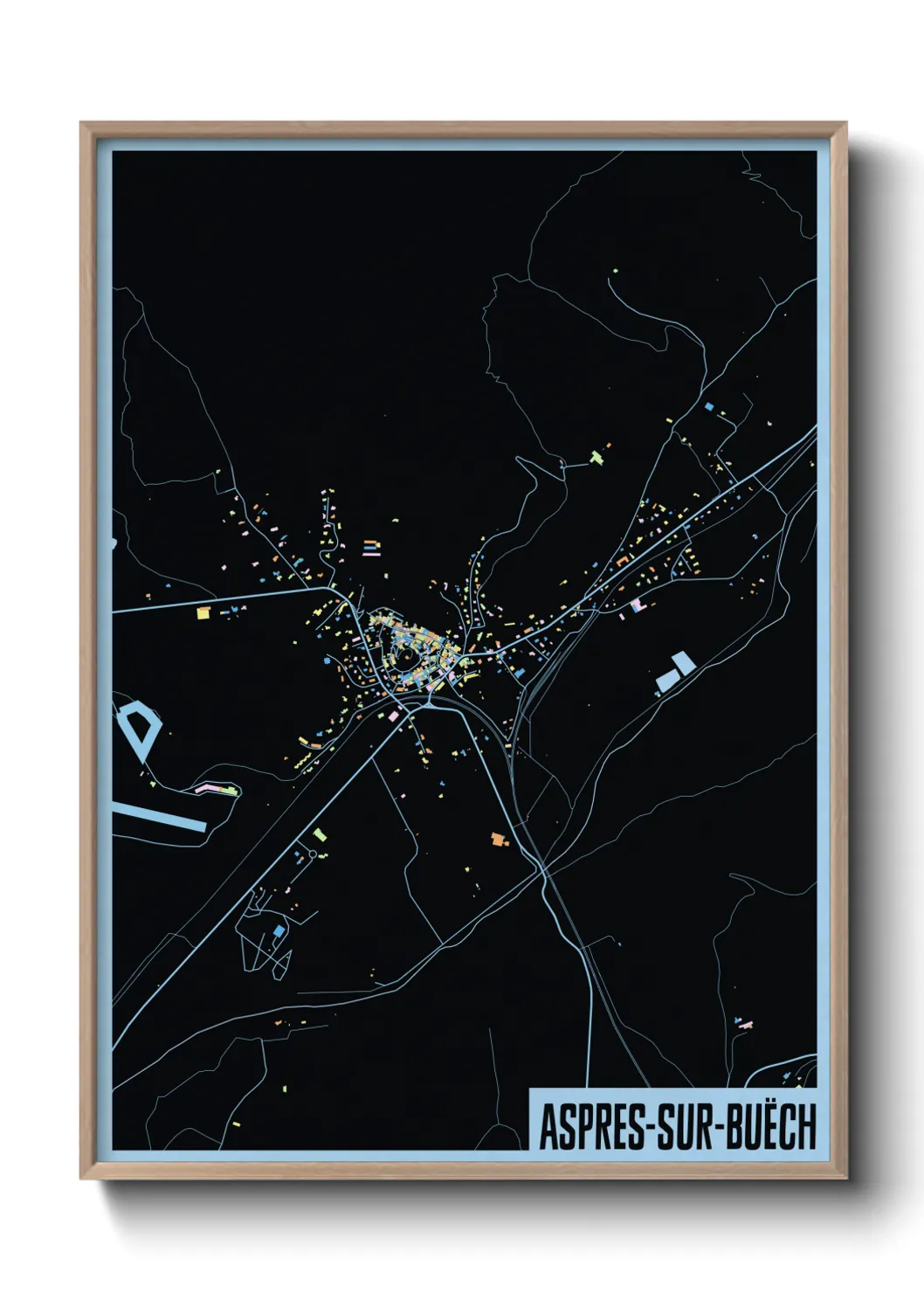 Une affiche de carte sur Aspres-sur-Buëch