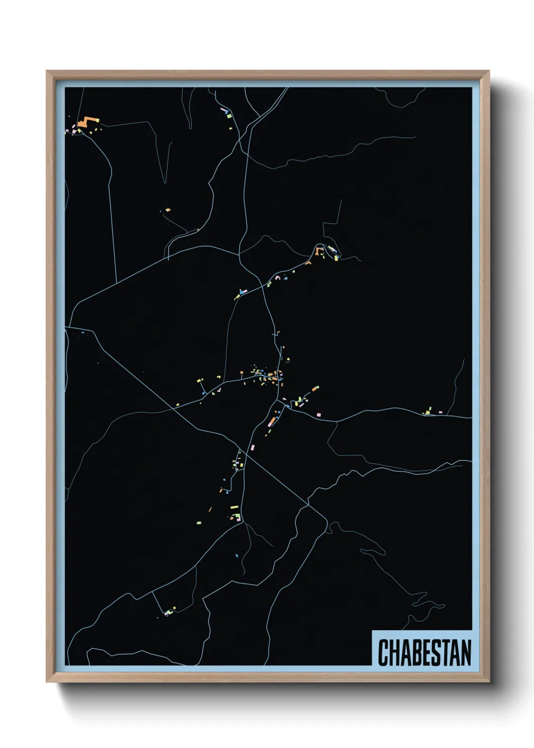 Une affiche de carte sur Chabestan