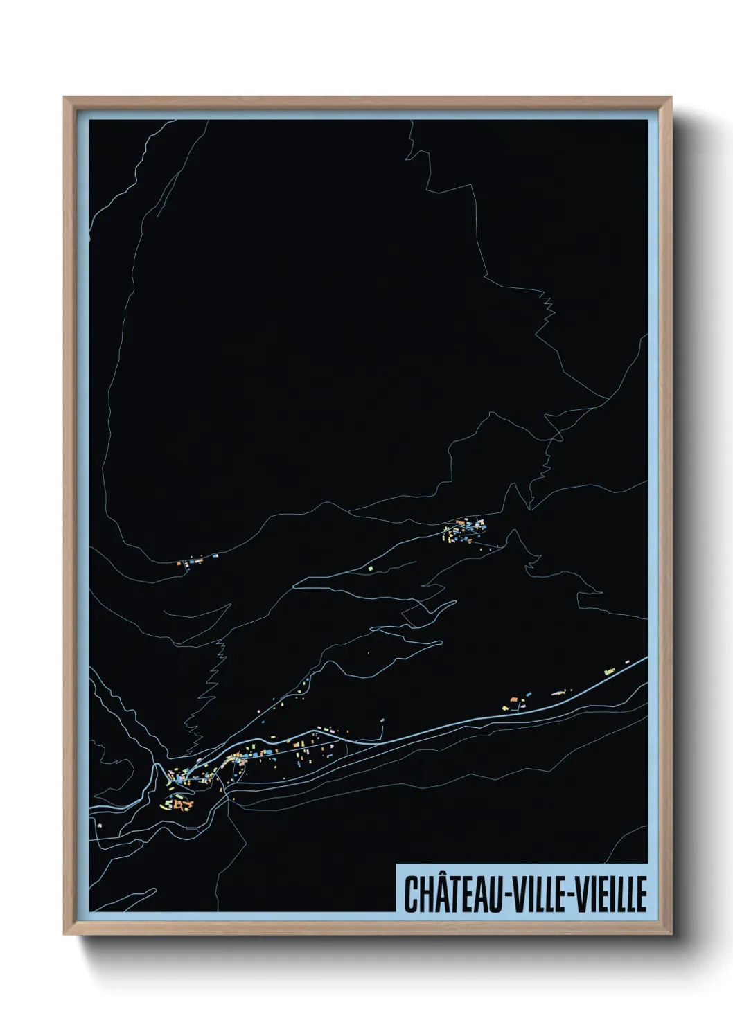 Une affiche de carte sur Château-Ville-Vieille