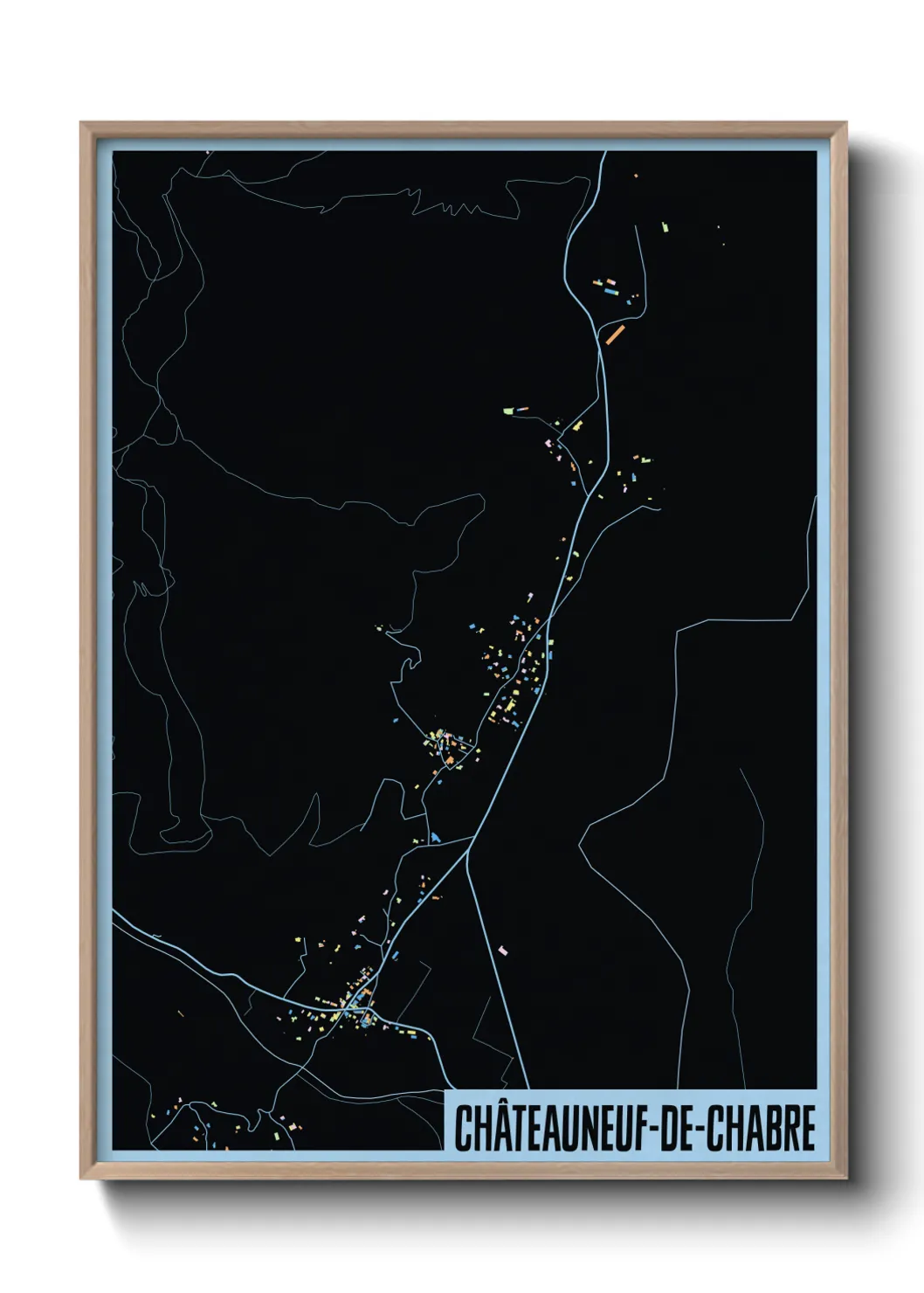 Un poster carteChâteauneuf-de-Chabre