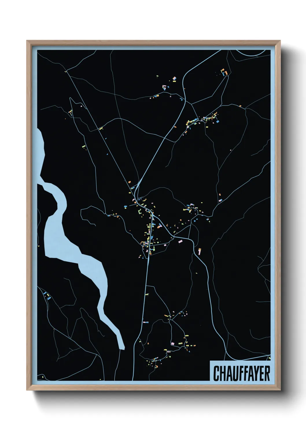 Une affiche de carte sur Chauffayer