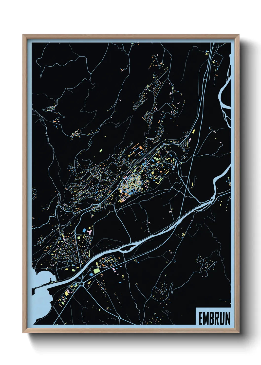 Une affiche de carte sur Embrun