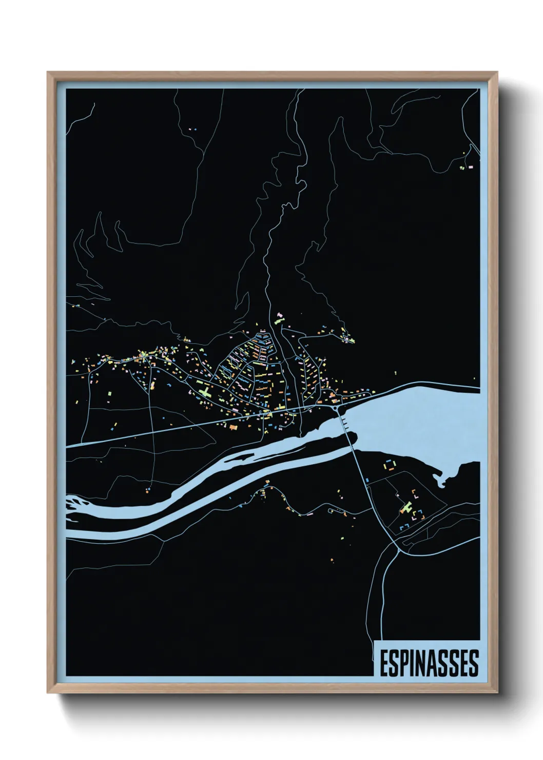 Une affiche de carte sur Espinasses