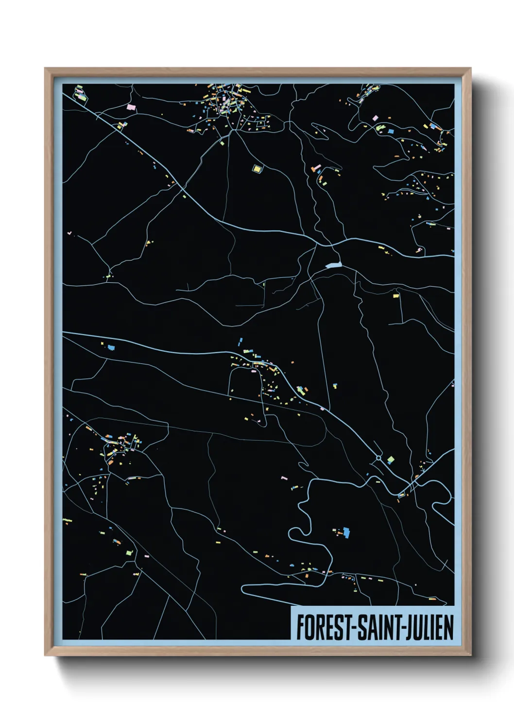 Une affiche de carte sur Forest-Saint-Julien