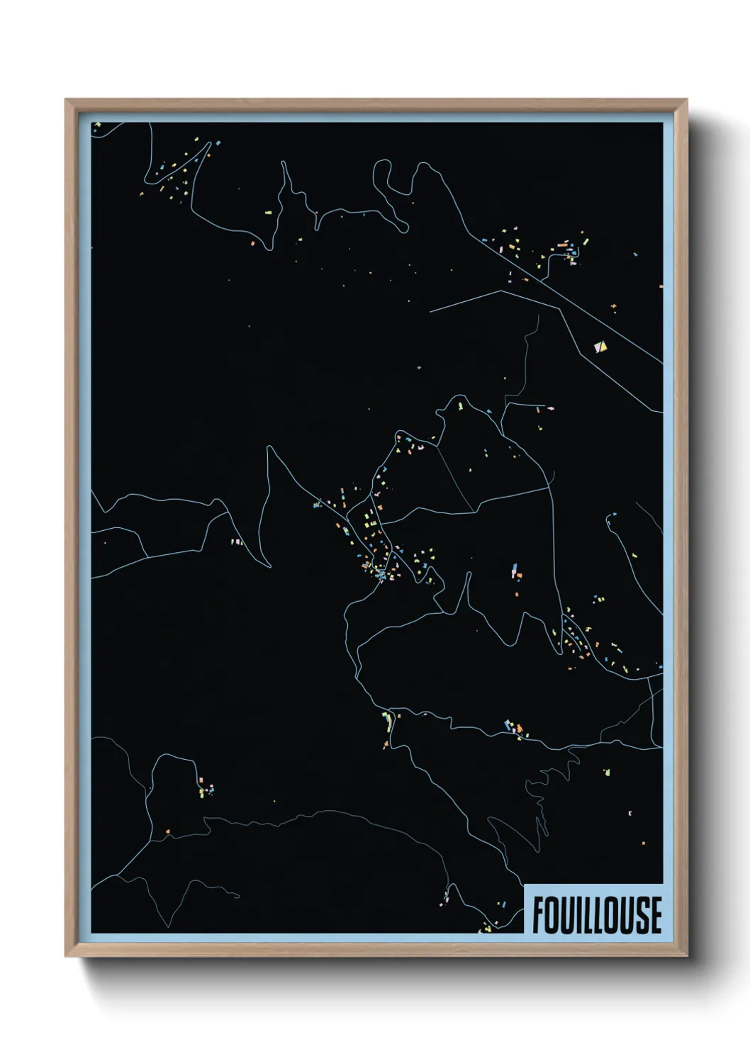 Une affiche de carte sur Fouillouse