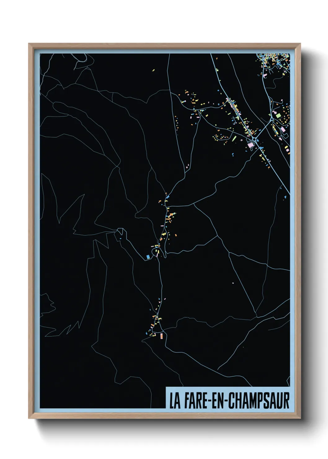 Une affiche de carte sur La Fare-en-Champsaur