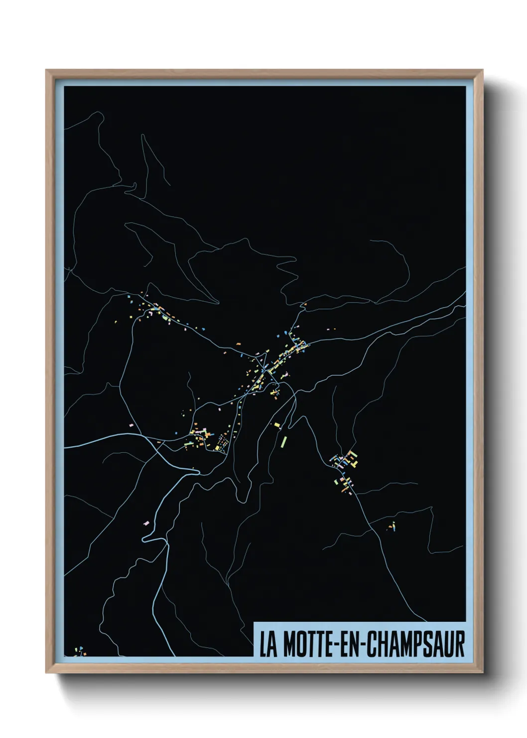 Une affiche de carte sur La Motte-en-Champsaur