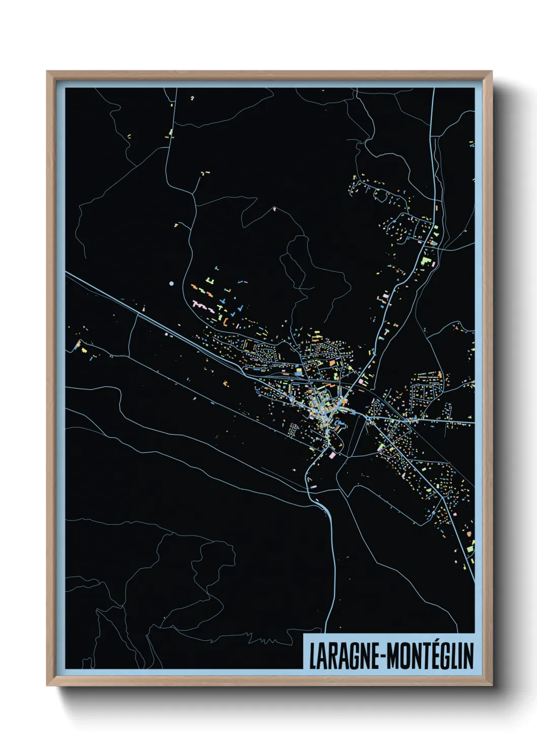 Une affiche de carte sur Laragne-Montéglin