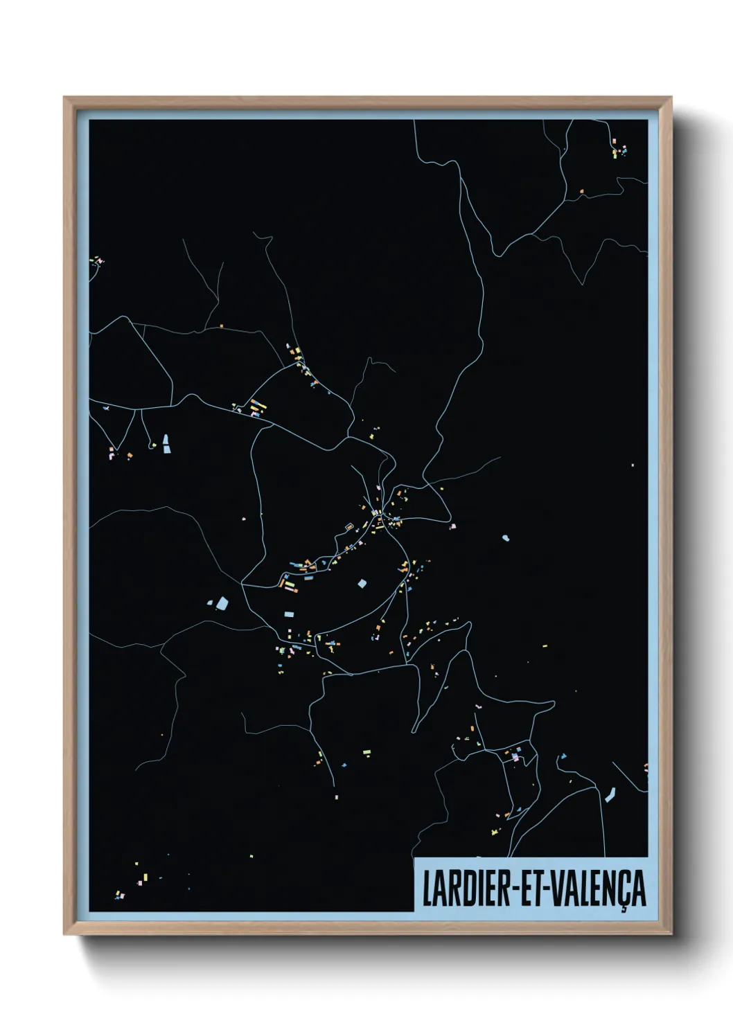 Une affiche de carte sur Lardier-et-Valença