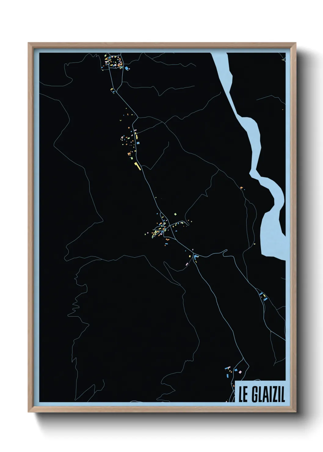 Une affiche de carte sur Le Glaizil