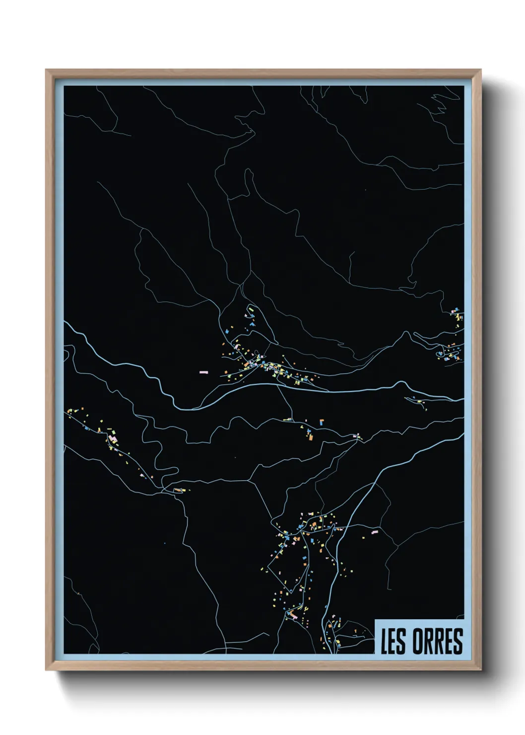 Une affiche de carte sur Les Orres