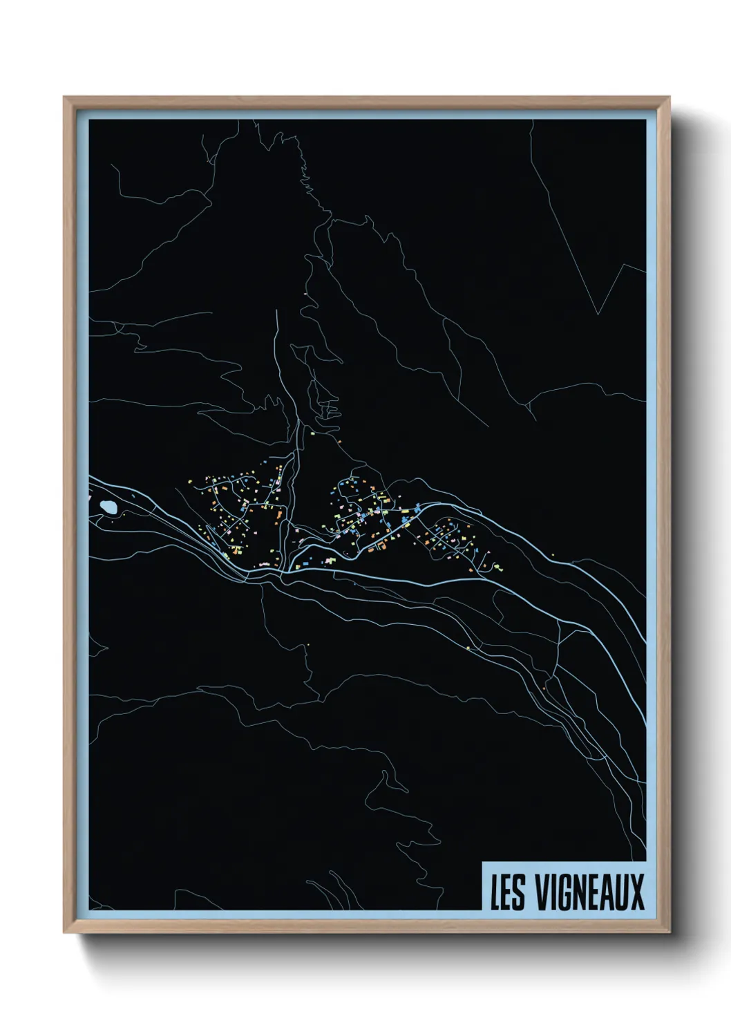 Une affiche de carte sur Les Vigneaux